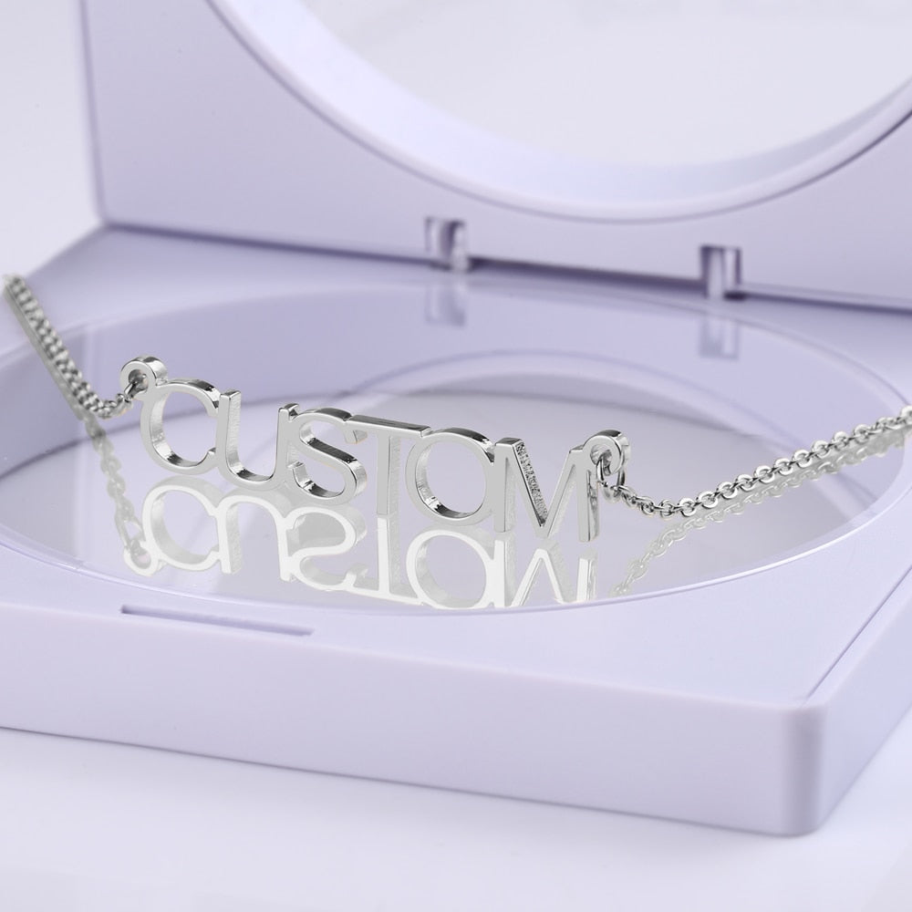 Straight Letter Custom Name Necklace