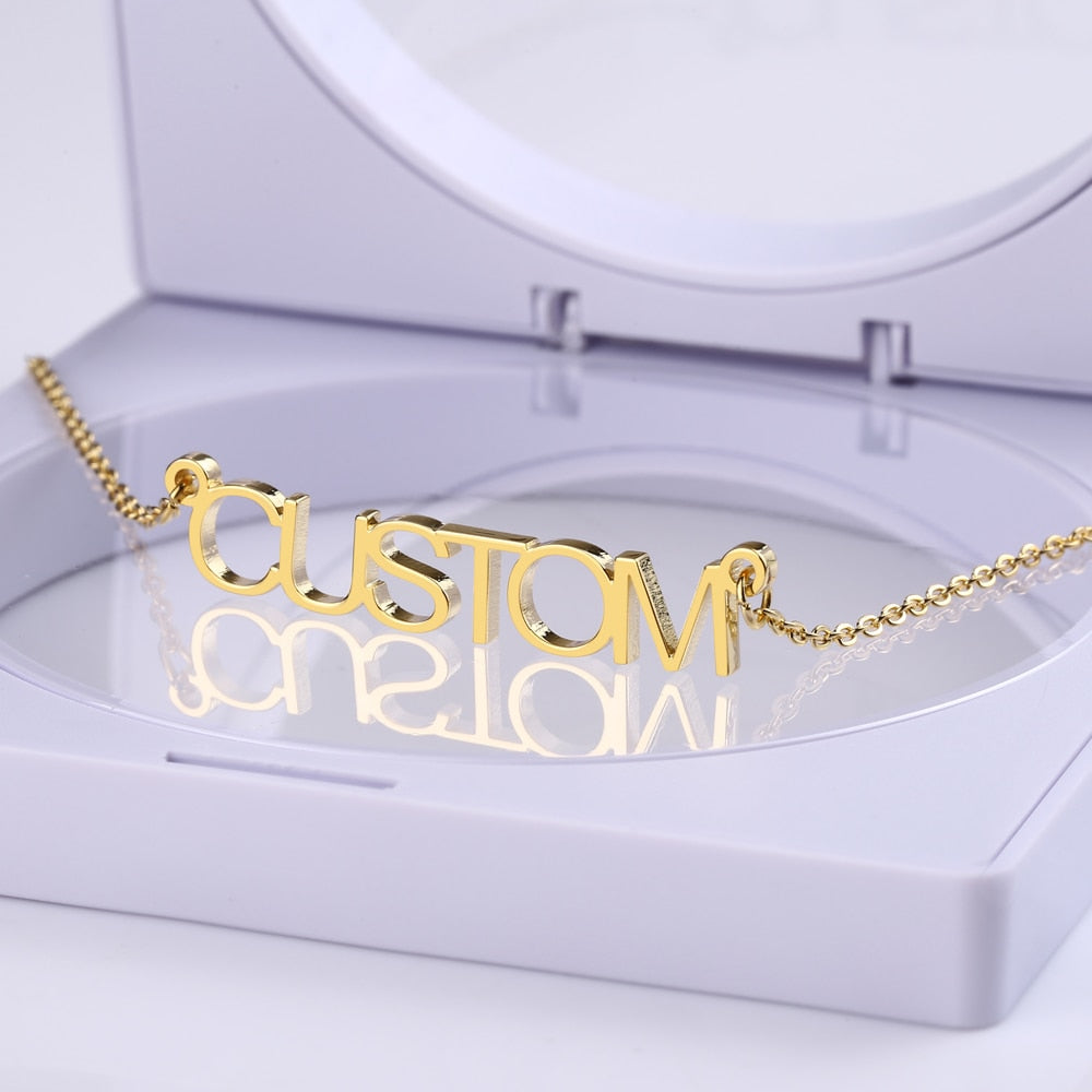 Straight Letter Custom Name Necklace