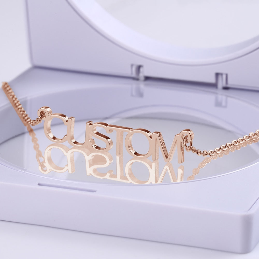 Straight Letter Custom Name Necklace