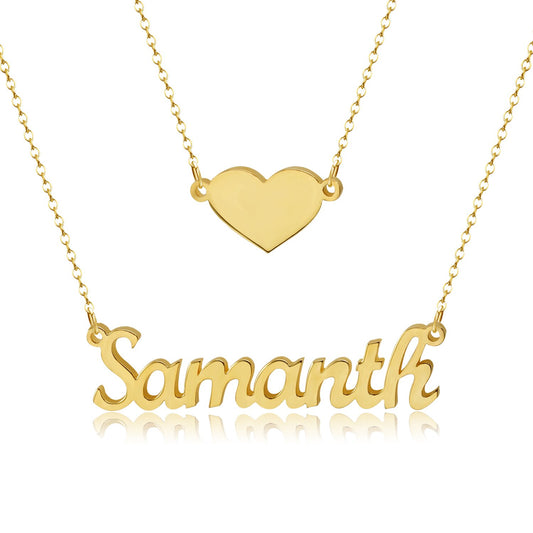 Custom Name Necklace with Heart