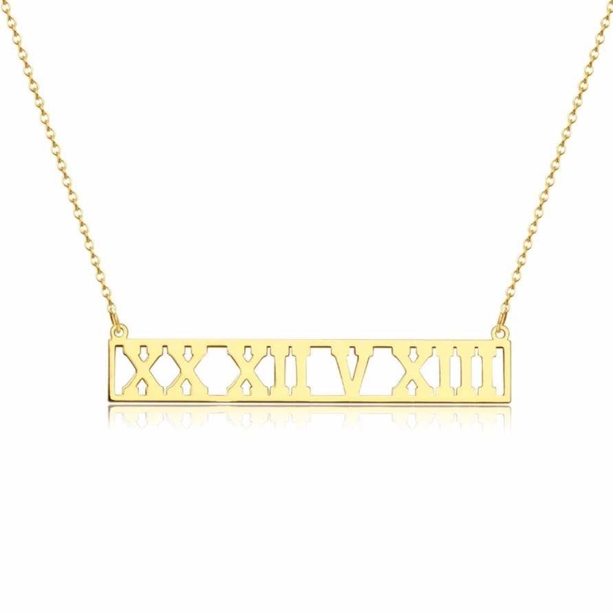 Roman Numeral Date Necklace